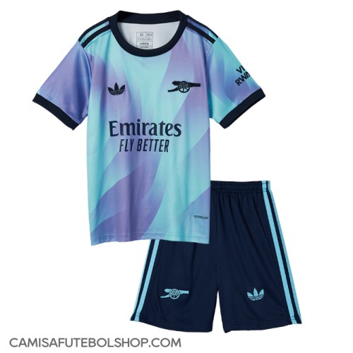 Camisa de time de futebol Arsenal Replicas 3º Equipamento Infantil 2024-25 Manga Curta (+ Calças curtas)